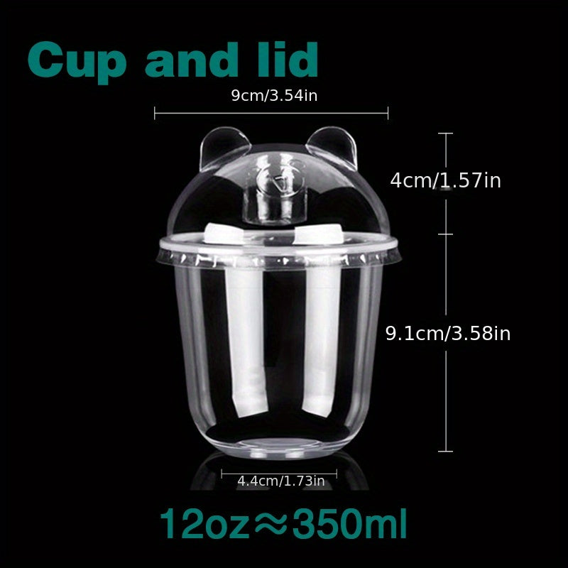 Disposable Plastic Cup With Lid Christmas Supplies for Dessert Fruit Juice