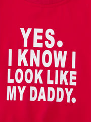 I Like My Daddy Letter Print Boys Sweatshirt