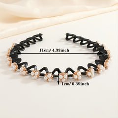 Vintage Rhinestone Hair Clip Clasp Stretchy Hair Hoop Gift