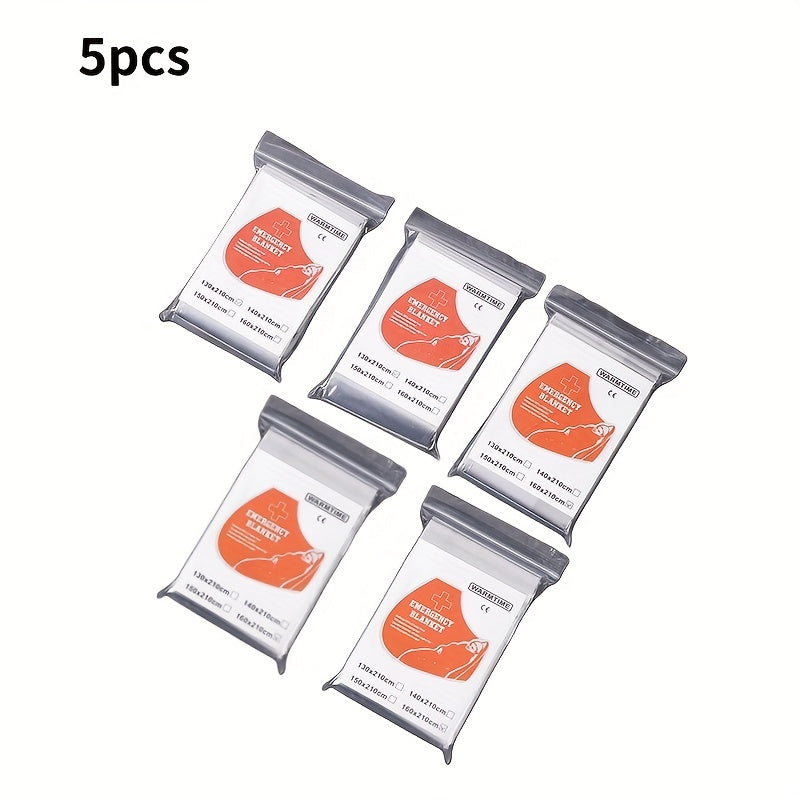 5pcs Emergency Warm Waterproof Blanket - Outdoor First Aid Thermal Blanket