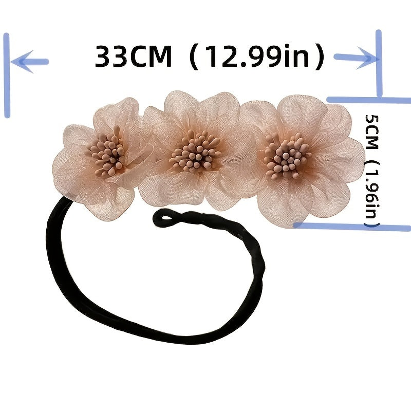 Flower Floral Hair Bun Maker Hair Ball Curler Hair Accessories