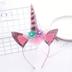 Unicorn Hair Hoop Cartoon Headdress for Kids