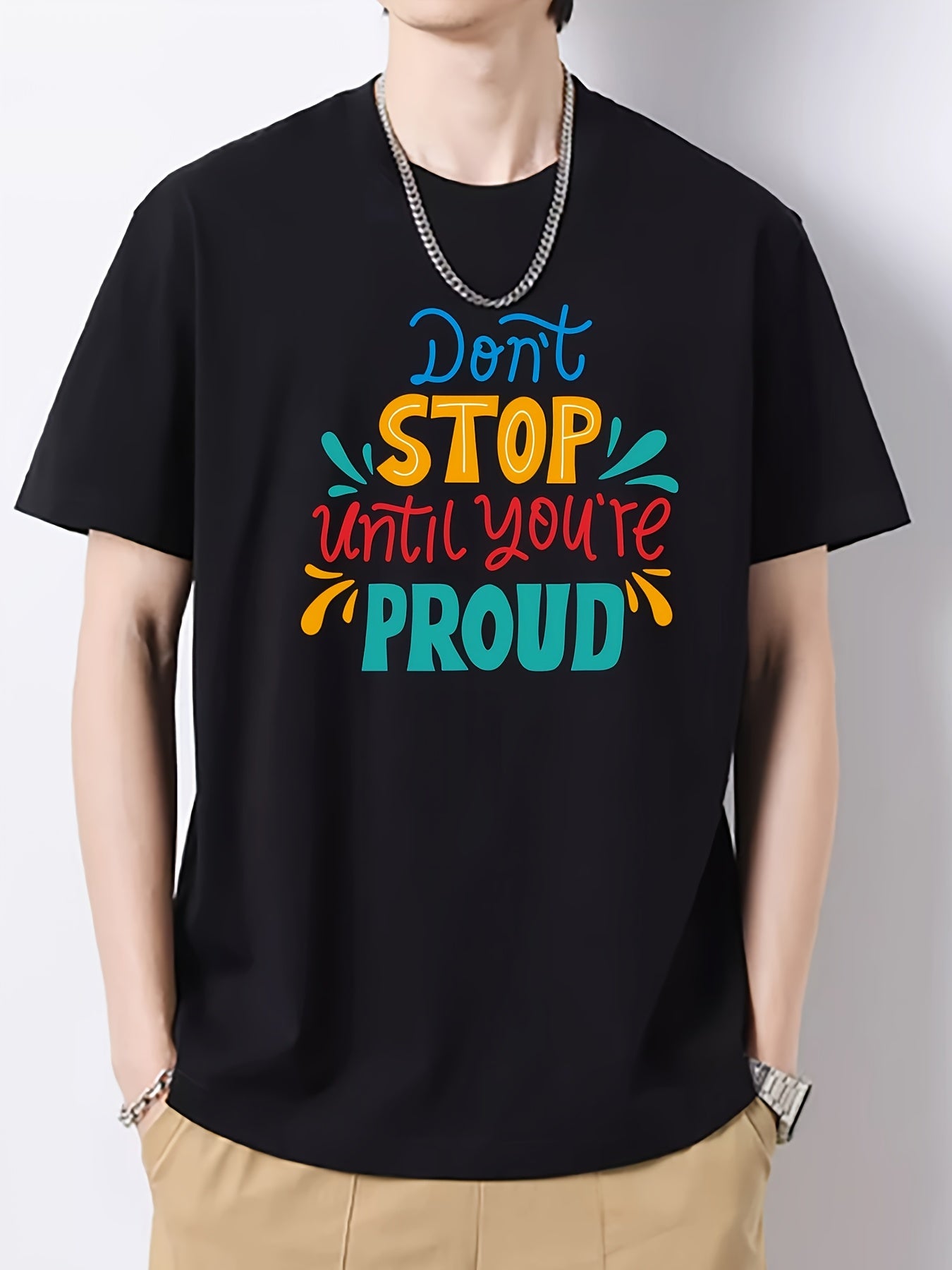 Men's Slim Fit T-shirt Print Top Spring Summer Holiday