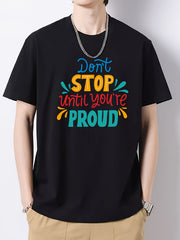 Men's Slim Fit T-shirt Print Top Spring Summer Holiday