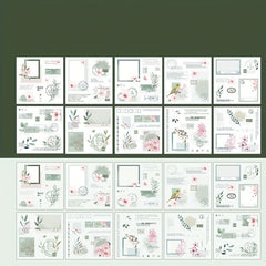 Sticker Book Writing Flower Period Series Double Material Die Cut Diary Memo