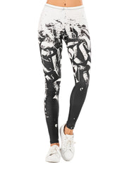 Sexy Contrast Print Leggings High Waist Slim Leggings