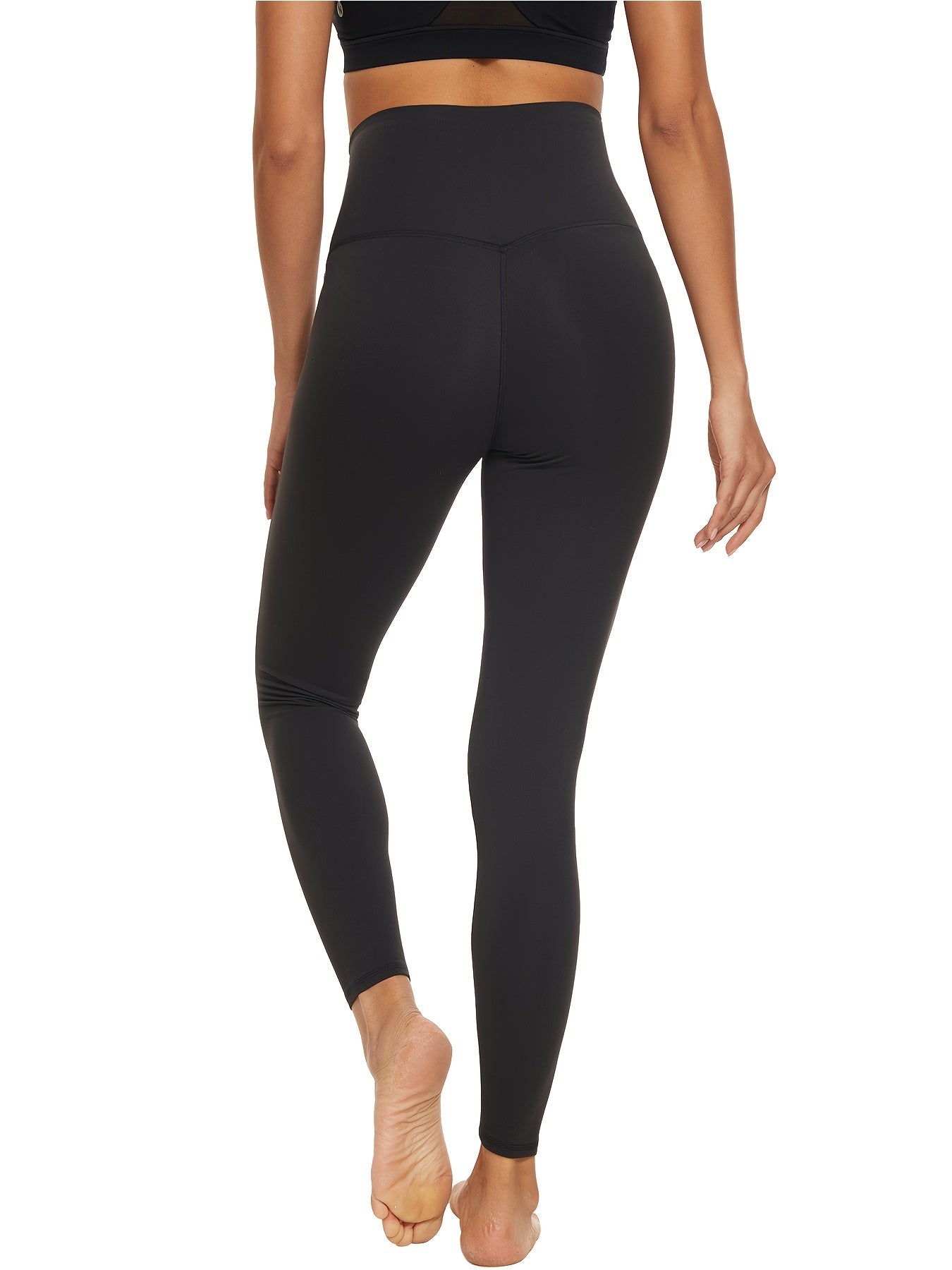 V Cross Waist Sports Leggings Seamless Tummy Control Yoga Pants