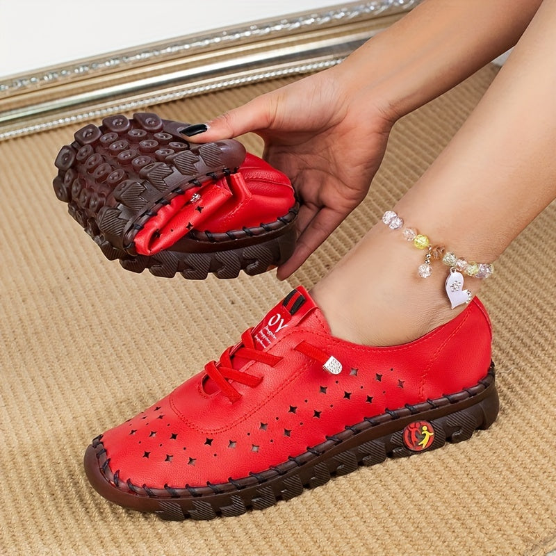 Women's Lace up Soft Sole Walking Shoes Anti-slip Casual Shoes