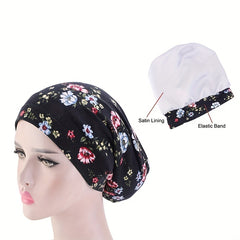Satin Lined Beanie Double Layer Soft Skull Cap Women Turban Cap