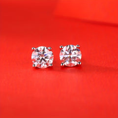 Moissanite Stud Earrings Sterling Silver Women's Jewelry Decor