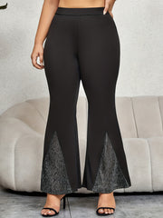  Colorblock High Rise Flared Leg Trousers