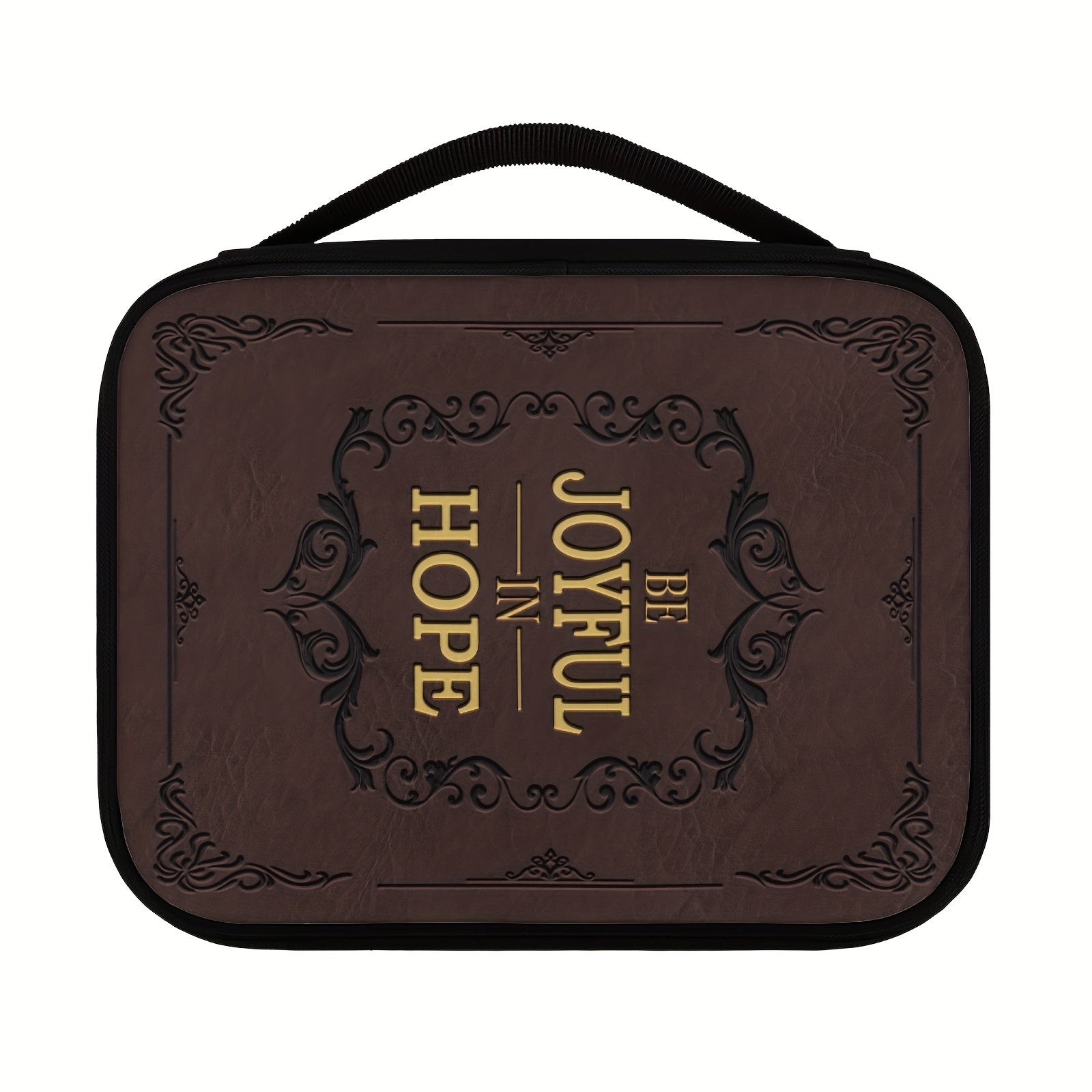 Vintage Text Pattern Bible Cover Portable Book Box Church Bag
