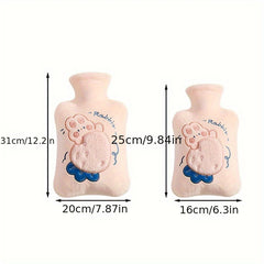 Portable Explosion-proof Hand Warmer Plush Cover Cartoon Pattern Hot Water Bag