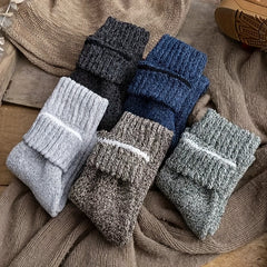 5 Pairs Warm Plush Crew Socks, Coldproof & Thickened, Home & Sports Use