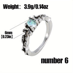 Men's Silvery Faux Moonstone Ring - Delicate Design