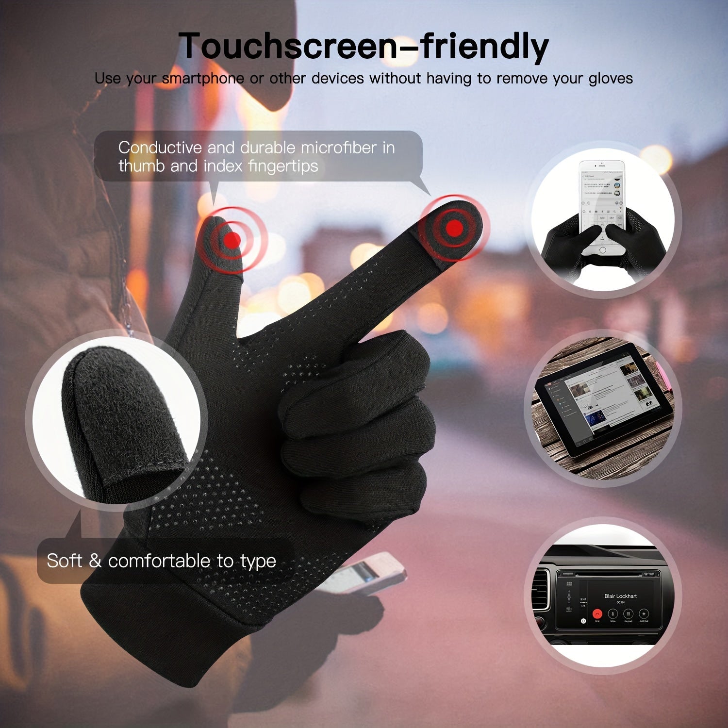 Touch Screen Anti-Slip Warm Gloves for Cycling Biking Driving