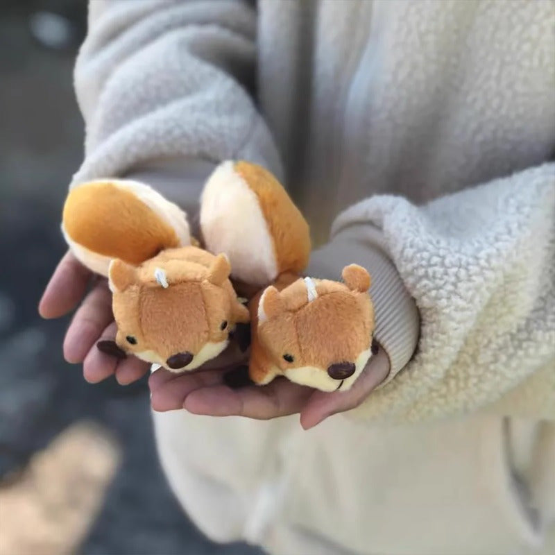 2pcs Little Squirrel Pet Plush Toys Backpack Keychain Decorations