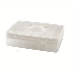 Shidai Liangpin Bear Stationery Storage Box - 2-Layer Transparent Plastic