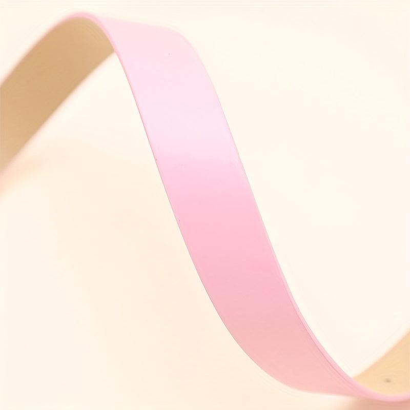 Y2K Punk Metal Pentagram Belt Pink PU Leather Girdle