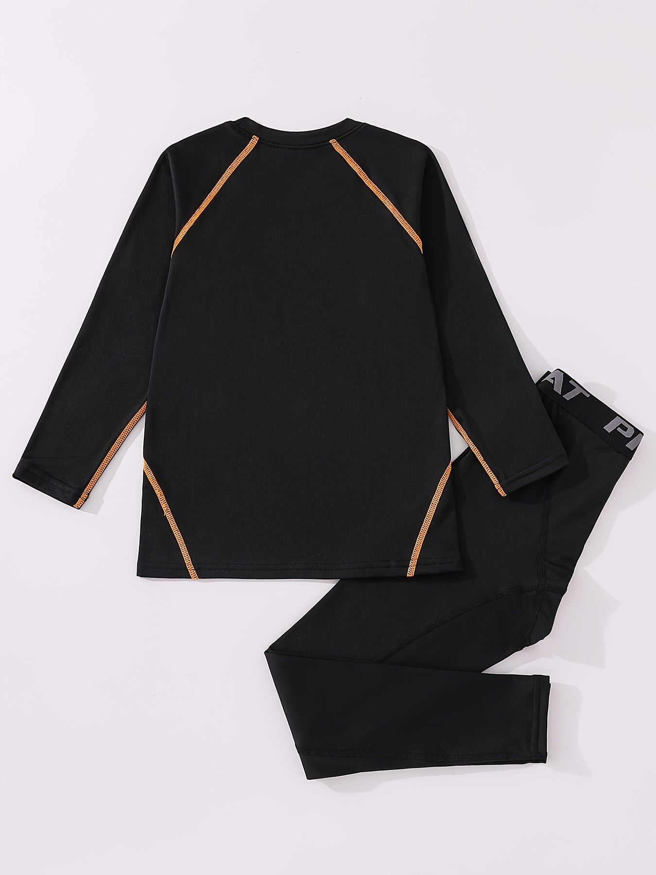 Kids Compression Fleece Sets Cartoon Player Pattern Pullover & Pants