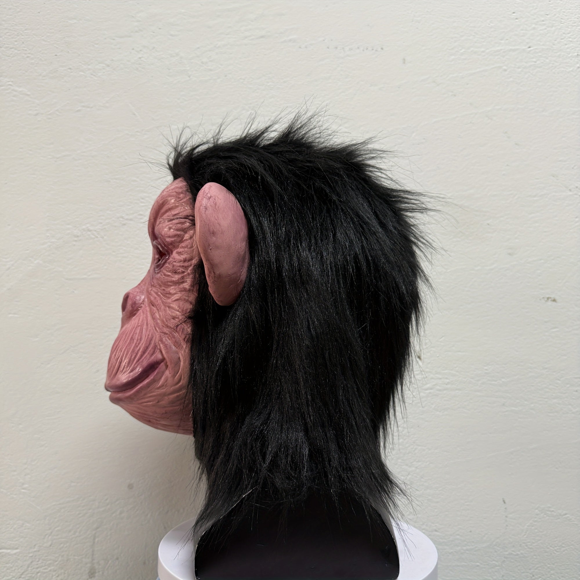 Realistic Chimp Mask with Hair for Halloween Parties