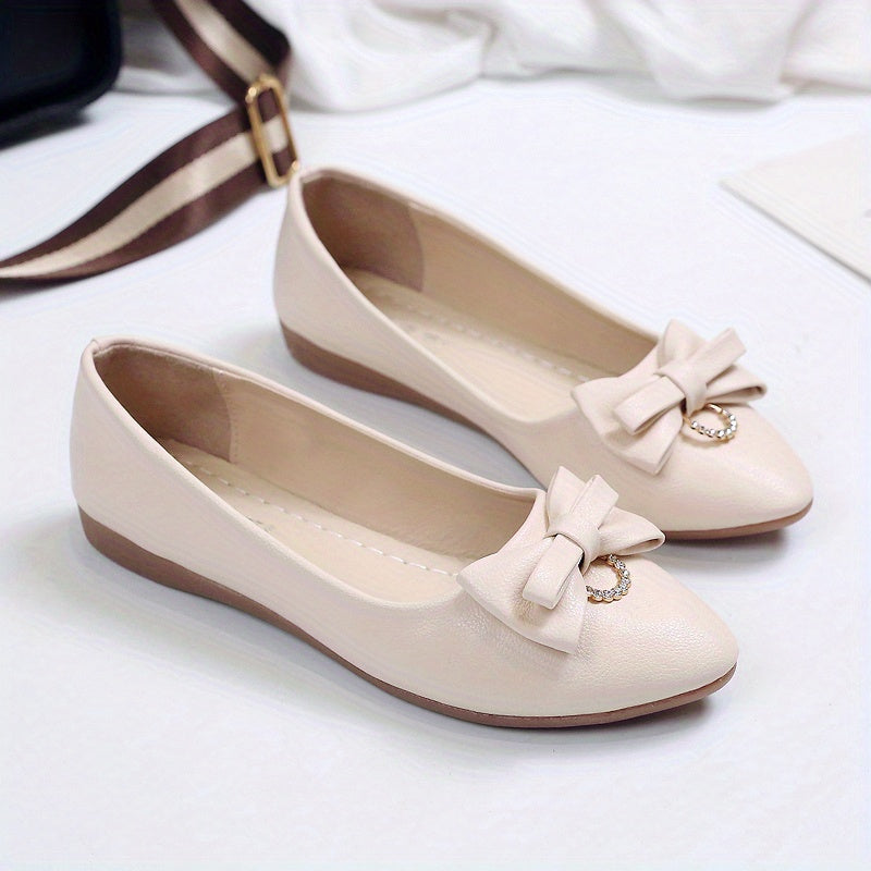 Women's Bow Decor Soft Sole Ballet Flats