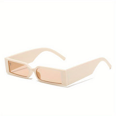 Y2K Rectangle Frame Sunglasses Minimalist Solid Eyewear