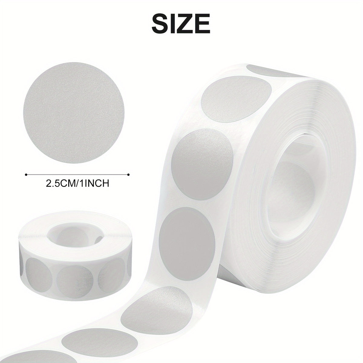 300pcs Round Scratch Label Stickers Self Adhesive Silvery