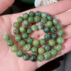 Natural Southern Jade 6 8 10mm Loose Bead Bracelet Necklace