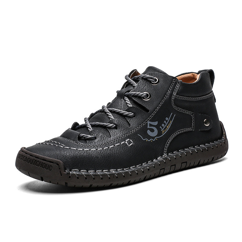 Men's Stitching Casual Shoes Outdoor Ankle Boots Walking Sneakers