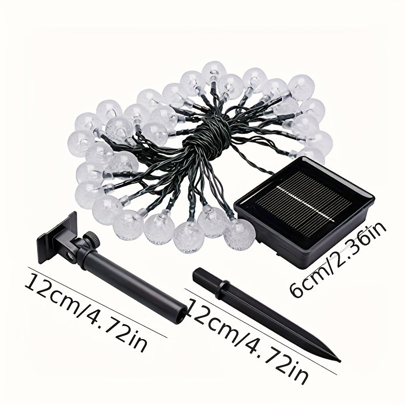 Solar String Lights Outdoor 100 Led Crystal Globe Lights 8 Modes IP65 Waterproof