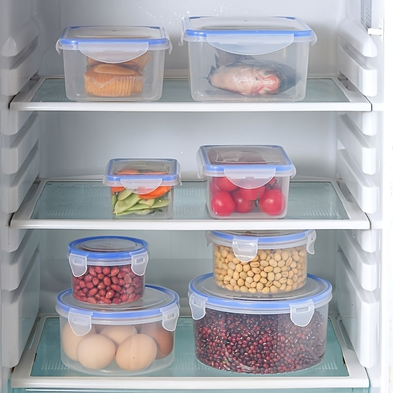 4pcs Plastic Storage Box Refrigerator Lunch Box Sealed Container