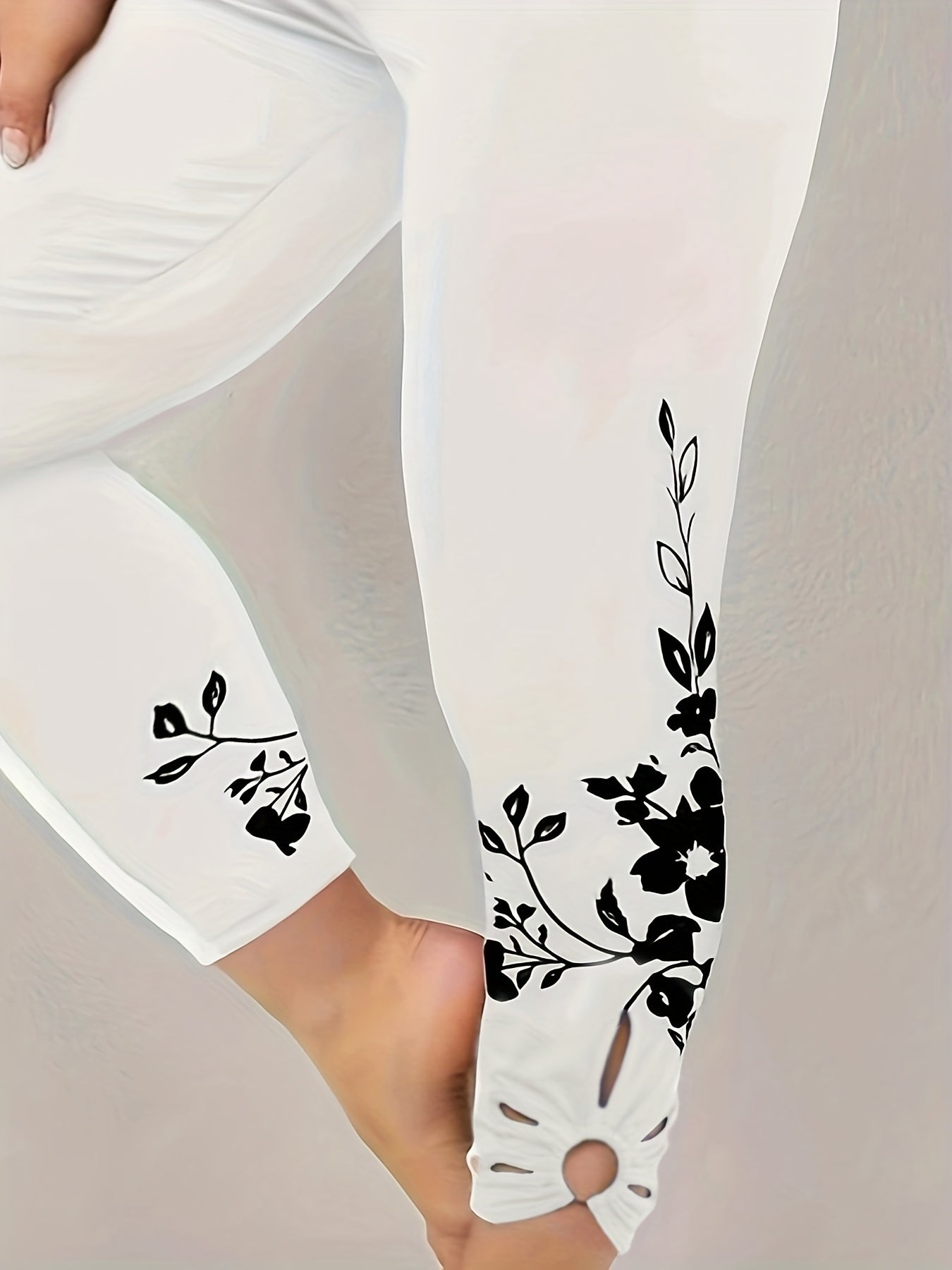  Floral Print Cut Out High Rise Leggings