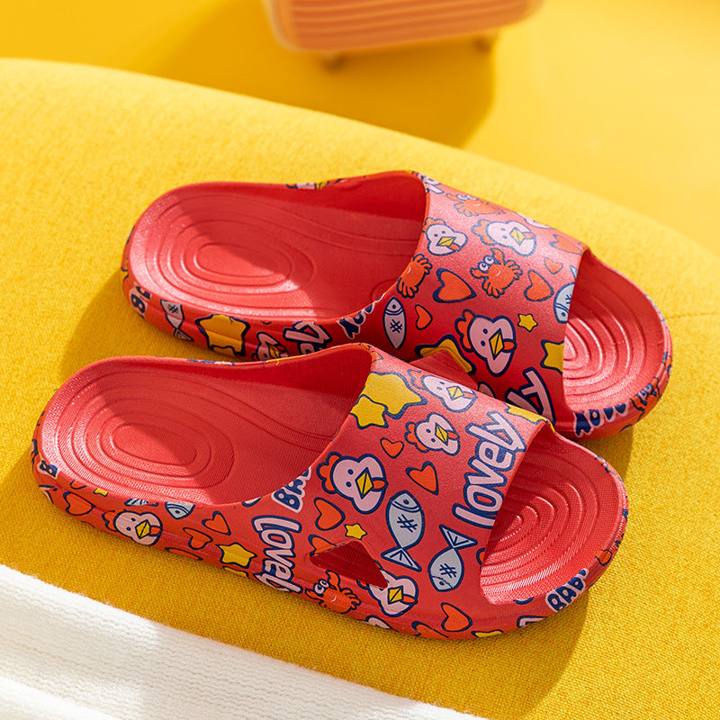 Cartoon Pattern Slippers Soft Bottom Slides