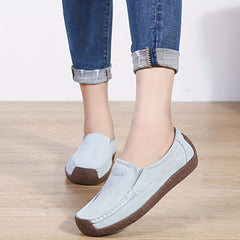 Women's Round Toe Slip-On Loafers Walking Shoes
