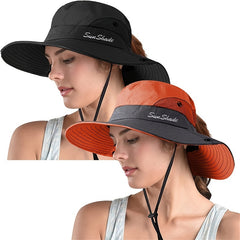 UV Protection Sun Hat with Wide Brim and Ponytail Hole