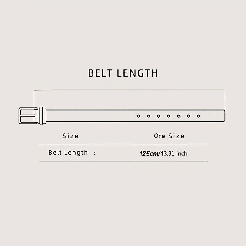 Men's Leather Litchi Pattern Automatic Buckle Belt