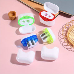2pcs Dual Hole Pencil Sharpeners Large& Small Holes Compact Portable