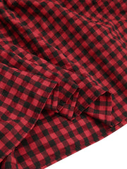  Gingham Print High Rise Maxi Skirt Women's Plus