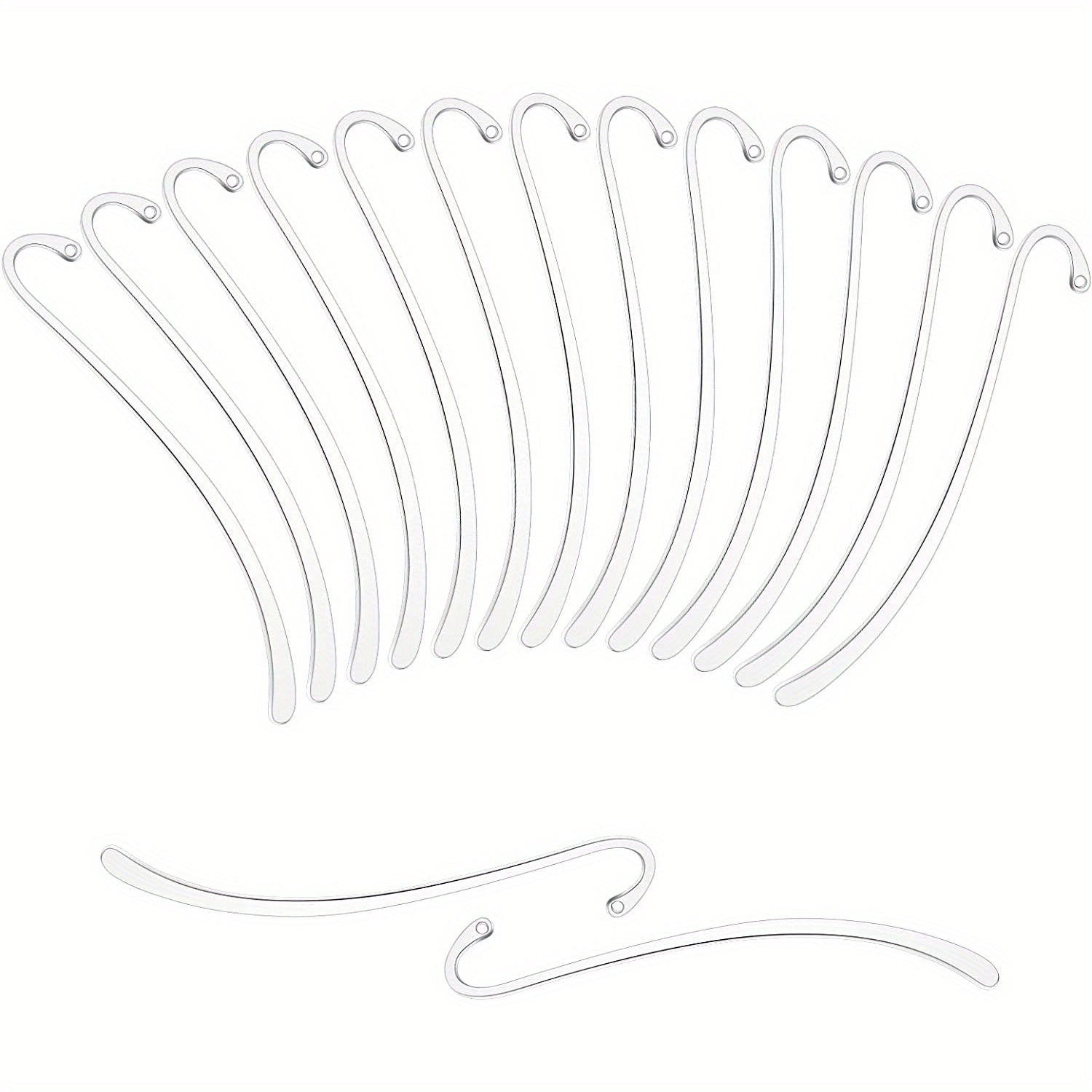 15pcs Silver Plated Smooth Bookmark Charms for Jewelry Making