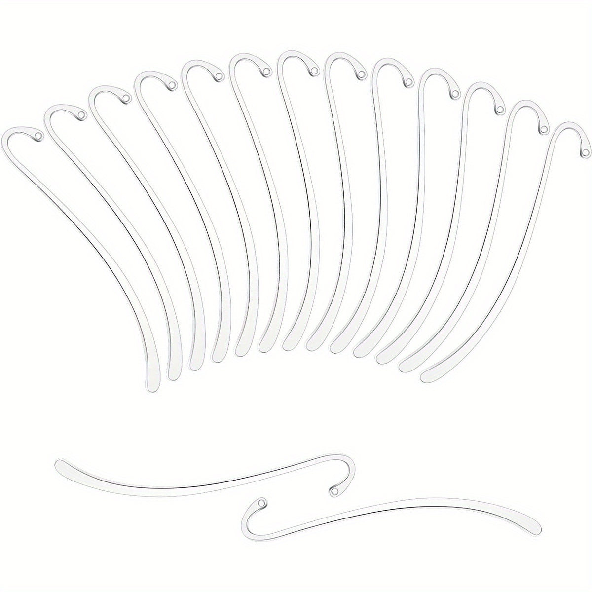 15pcs Silver Plated Smooth Bookmark Charms for Jewelry Making