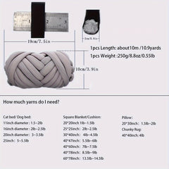 250g Chunky Cotton Yarn for Hand Knitting Crochet Soft Big DIY Arm Knitting