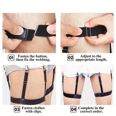 Men's Shirt Stay Suspenders Adjustable Elastic Shirt Tuck Suspenders