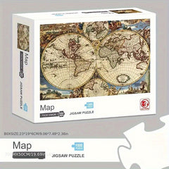 1000pcs Ancient Map & Famous Paintings Puzzle World Map for History Buffs