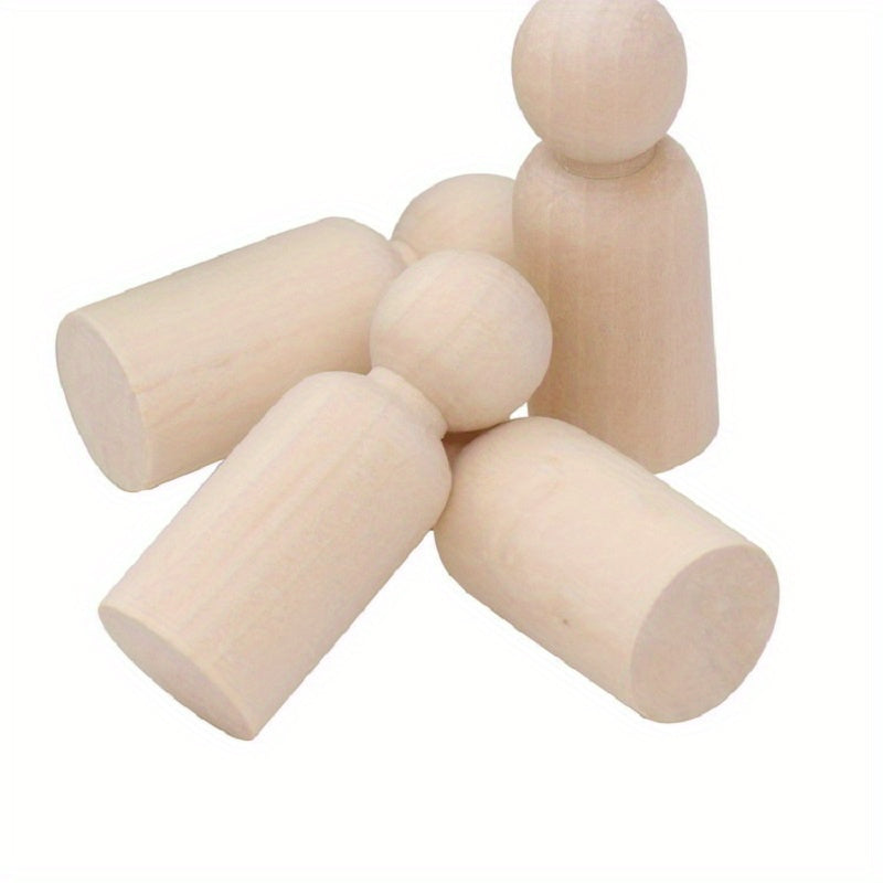 20pcs Unfinished Wooden Peg Dolls Angel DIY Natural Doll Bodies