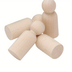20pcs Unfinished Wooden Peg Dolls Angel DIY Natural Doll Bodies