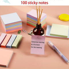 100pcs Colorful Horizontal Line Sticky Note 4 Colors Student Memo Pad