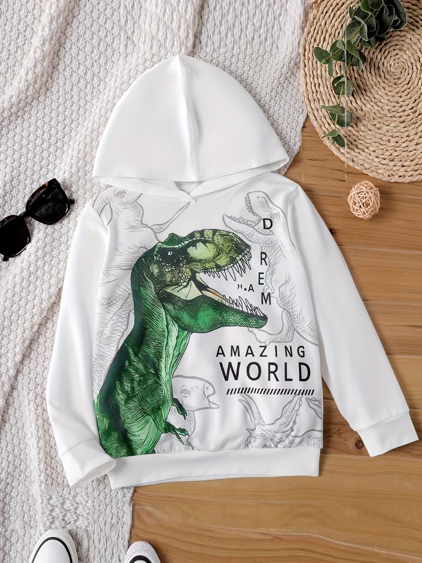 Boys Dinosaur Hoodies Long Sleeve Pullover Top Kid Outfits
