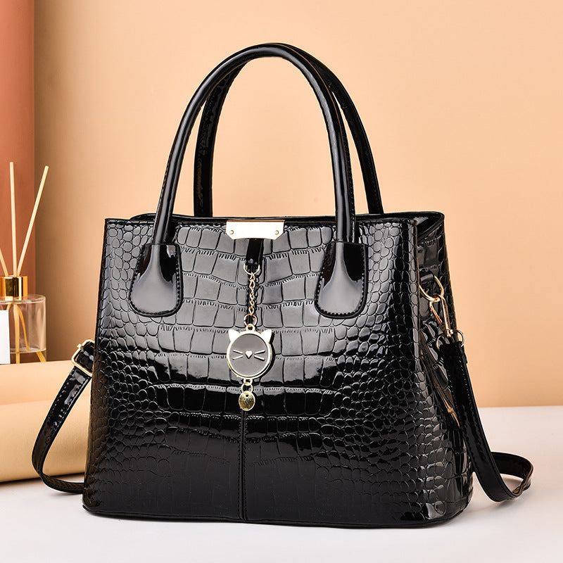 Crocodile Embossed Handbag PU Leather Shoulder Bag