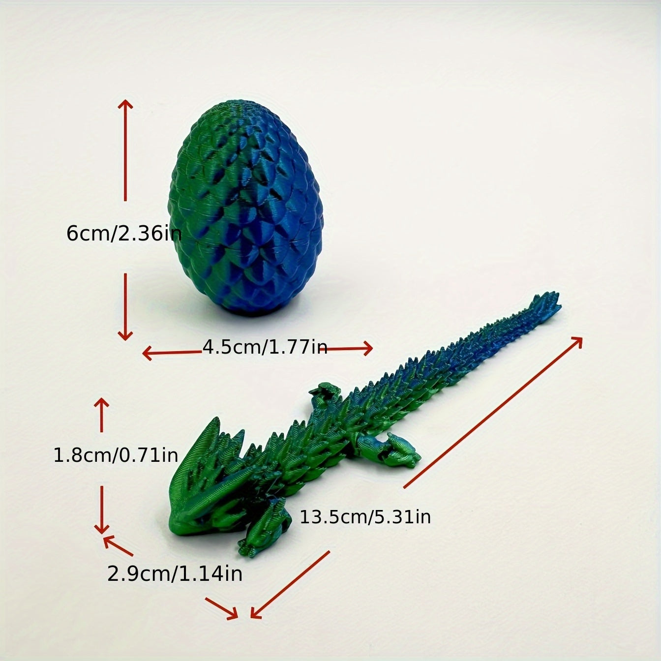 3D Printing Laser Crystal Egg Dragon King Model Ornament